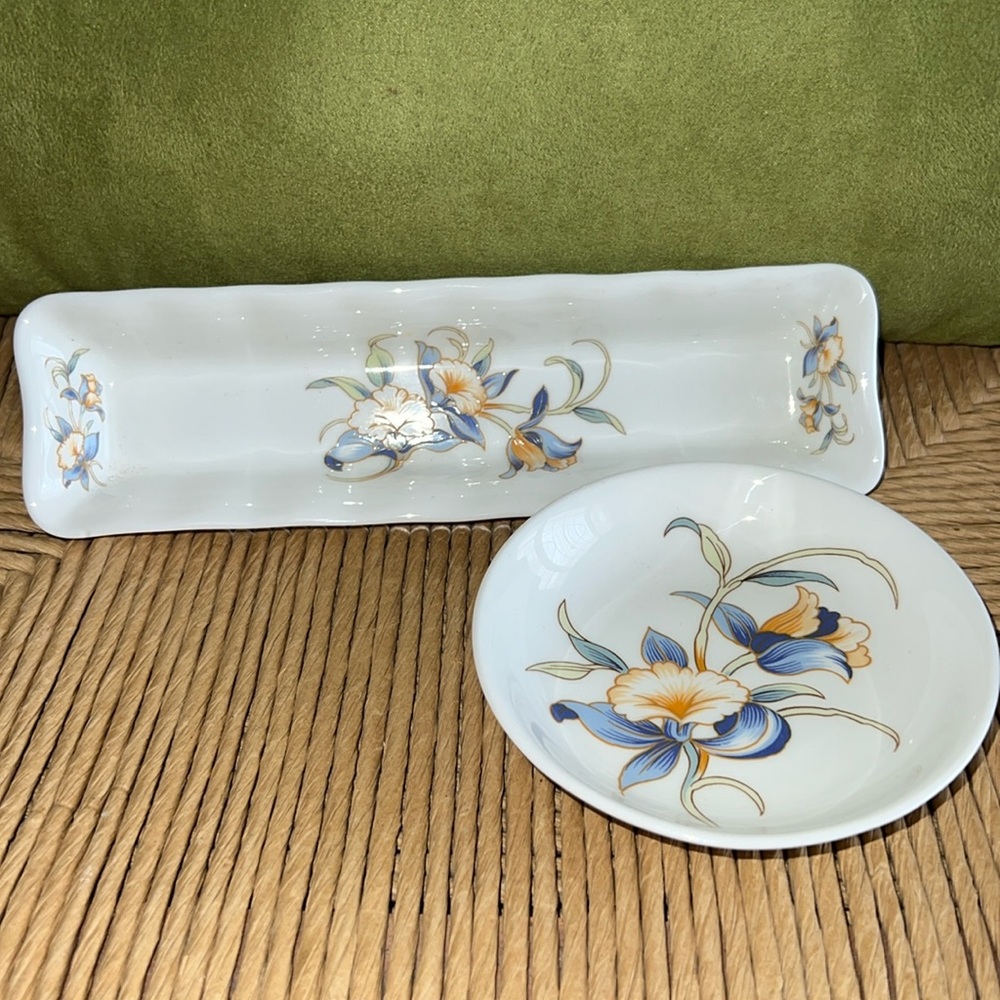 Vintage Aynsley Bone China Trinket Dishes- Just Orchids Pattern